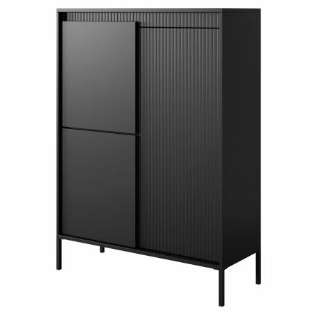 Komoda ryflowana 3-drzwiowa SONEO czarna